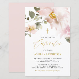 Waterverf Blush Flowers Confirmation