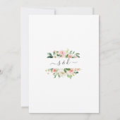 Waterverf Blush Flowers Gold Calligraphy Weddensch Kaart (Achterkant)