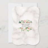 Waterverf Blush Flowers Gold Retirement Party Kaart (Achterkant)