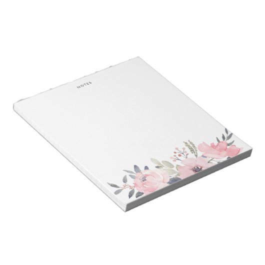  Waterverf Blush Flowers Notitieblok (Schuin)