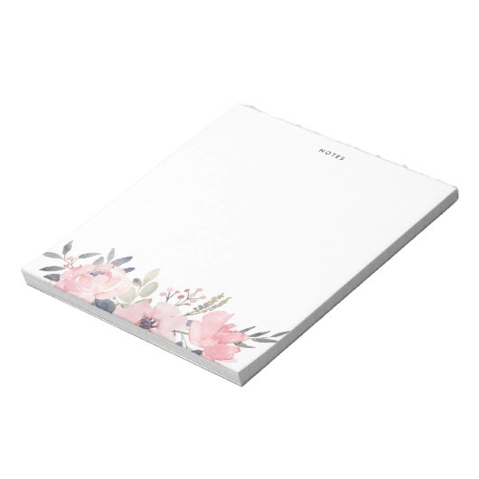  Waterverf Blush Flowers Notitieblok (Linkerzijde)