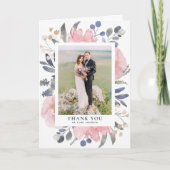  Waterverf Blush Flowers Weddenschap Bedankkaart (Voorkant)
