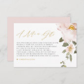 Waterverf Blush Flowers Weddenschap op cadeaus Informatiekaartje (Voorkant / Achterkant)