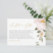 Waterverf Blush Flowers Weddenschap op cadeaus Informatiekaartje (Staand voorkant)