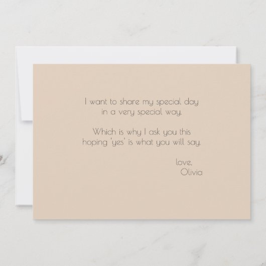 Waterverf Blush Flowers zal je mijn Bridesmaid zij Kaart (Achterkant)