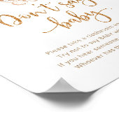 Waterverf Blush Gold floral Zeg geen baby game Poster (Hoek)