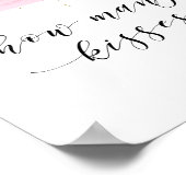 Waterverf Blush & Gold Hoeveel Kissers ondertekene Poster (Hoek)