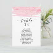 Waterverf Blush & Gold Table Number (Zitkaart) (Staand voorkant)