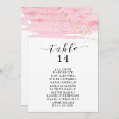 Waterverf Blush & Gold Table Number (Zitkaart) (Voorkant / Achterkant)