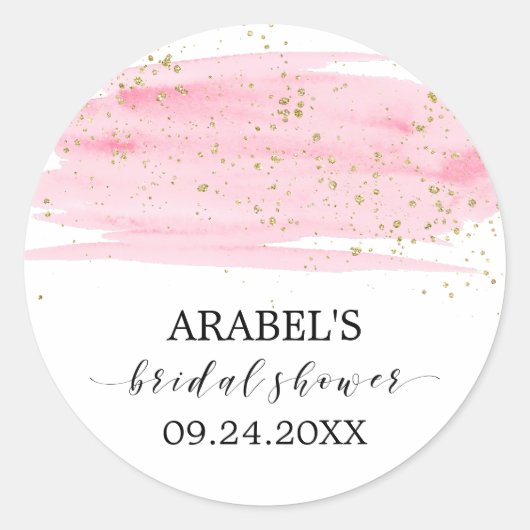 Waterverf Blush Gold Vrijgezellenfeest voor Sticke Ronde Sticker (Voorkant)