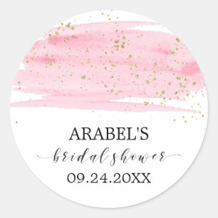 Waterverf Blush Gold Vrijgezellenfeest voor Sticke Ronde Sticker