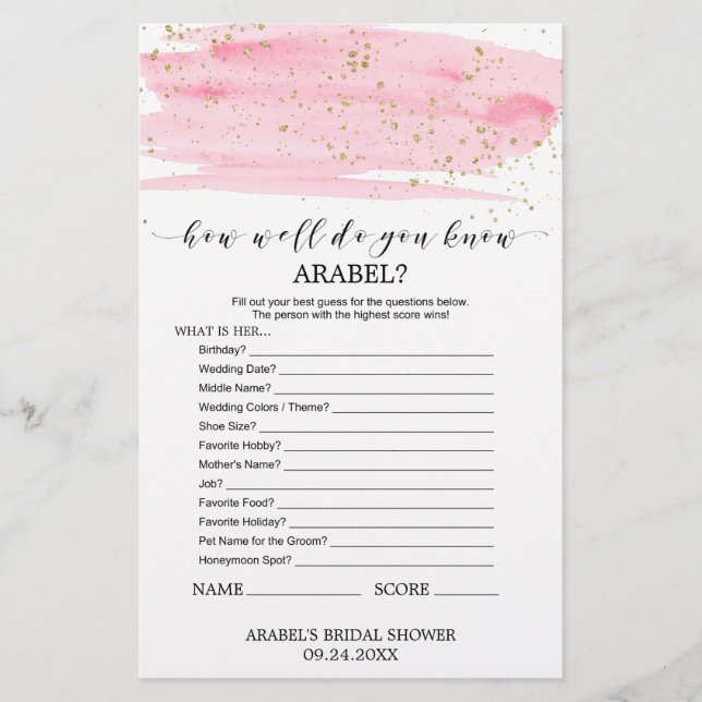 Waterverf Blush & Gold Wat zit er in je paarse gam (Voorkant)