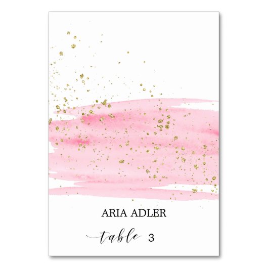 Waterverf Blush & Gold Weddenschappen Kaart (Voorkant)