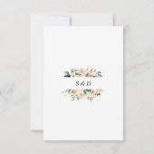 Waterverf Blush Ivoor Bloemen Gouden Bruiloft RSVP Kaartje (Achterkant)