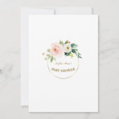 Waterverf Blush Ivory Flowers Gold Baby shower Kaart (Achterkant)