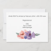 Waterverf Blush Lavender Blue Gold Lijst Kaart (Achterkant)