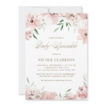 Waterverf Blush Mauve Pink Flowers Baby