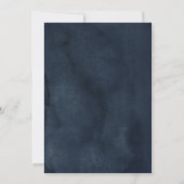 Waterverf Blush Navy Bloemenkrans Bruiloft Kaart (Achterkant)