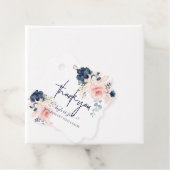 Waterverf Blush Navy Blue Rozen Dank u wel Bedankjes Labels (In situ)