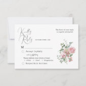 Waterverf Blush Peony Wedding RSVP Kaart (Voorkant)