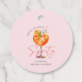 Waterverf Blush Pink Aperol Spritz-Vrijgezellenfee Bedankjes Labels (Achterkant)