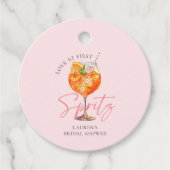 Waterverf Blush Pink Aperol Spritz-Vrijgezellenfee Bedankjes Labels (Voorkant)