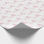 Waterverf Blush Pink Bow Cadeaupapier (Hoek)