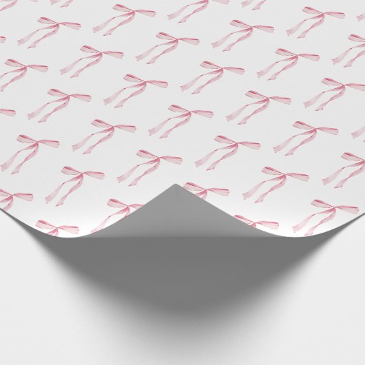 Waterverf Blush Pink Bow Cadeaupapier (Hoek)