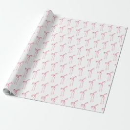 Waterverf Blush Pink Bow Cadeaupapier