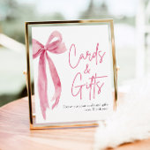Waterverf Blush Pink Bow Kaarten en geschenken tek Poster
