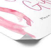 Waterverf Blush Pink Bow Kaarten en geschenken tek Poster (Hoek)