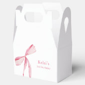 Waterverf Blush Pink Bow Verjaardag Bedankdoosjes (Geopend)