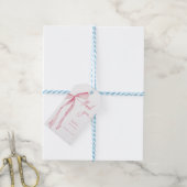 Waterverf Blush Pink Bow Verjaardag Cadeaulabel (Met Touw)
