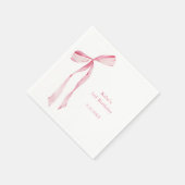 Waterverf Blush Pink Bow Verjaardag Servet (Hoek)