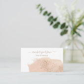 Waterverf Blush Pink en Gold Artistic Visitekaartje (Staand voorkant)