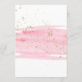 Waterverf Blush Pink en Gold Baby shower Advieskaart (Achterkant)