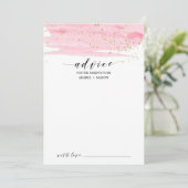 Waterverf Blush Pink en Gold Baby shower Advieskaart (Staand voorkant)
