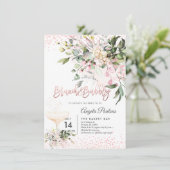 Waterverf Blush Pink Eucalyptus Brunch Bubble Kaart (Staand voorkant)
