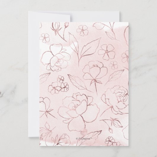 Waterverf Blush Pink Eucalyptus Brunch Bubble Kaart (Achterkant)