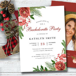 Waterverf Blush Pink Floral Bachelorette Kaart