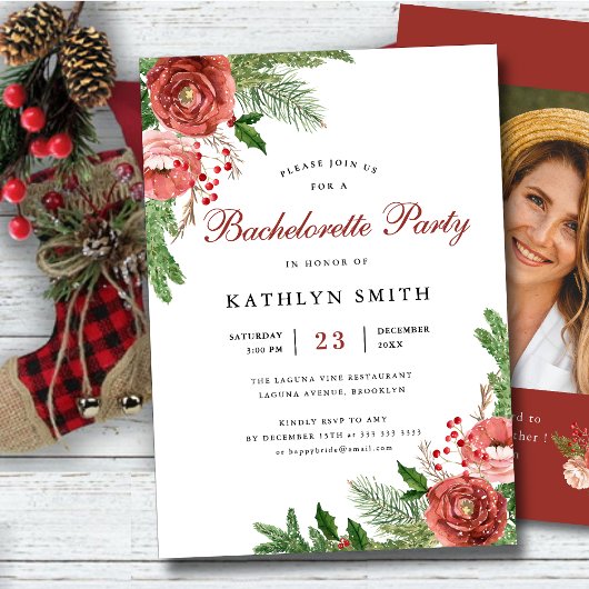 Waterverf Blush Pink Floral Bachelorette Kaart