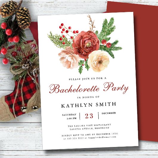 Waterverf Blush Pink Floral Bachelorette Kaart