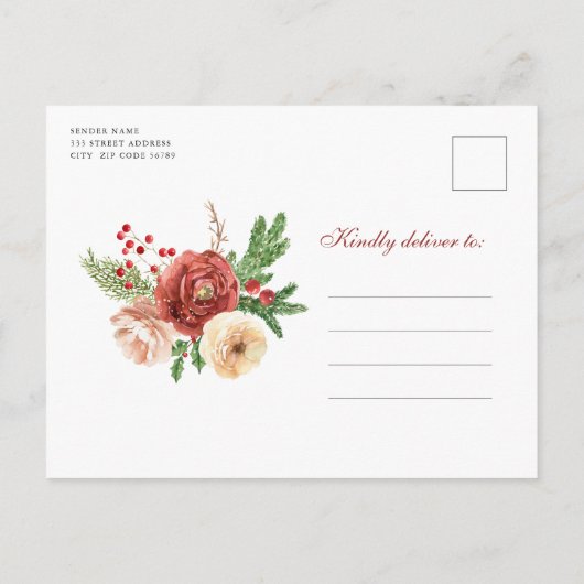 Waterverf Blush Pink Floral Bachelorette Uitnodiging Briefkaart (Achterkant)