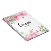  Waterverf Blush Pink Floral Boho Rozen niet Notitieboek (Rechterzijde)