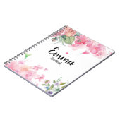  Waterverf Blush Pink Floral Boho Rozen niet Notitieboek (Linkerzijde)