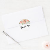 Waterverf Blush Pink Floral die u Ronde Sticker (Envelop)