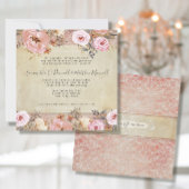Waterverf Blush Pink Floral  Franse kant Kaart