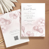 Waterverf Blush Pink Floral QR Vrijgezellenfeest Kaart