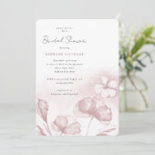 Waterverf Blush Pink Floral QR Vrijgezellenfeest Kaart (Staand voorkant)