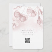 Waterverf Blush Pink Floral QR Vrijgezellenfeest Kaart (Achterkant)
